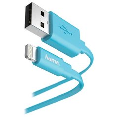 Кабель HAMA USB - Apple Lightning Flat 1.2 м, синий