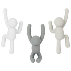 Крючок Umbra крючки Buddy 3 шт. разноцветный серый