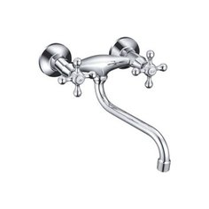 Смеситель для кухни (мойки) Frap F4608 двухрычажный серебристый