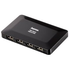USB-концентратор HAMA Hub (00078472), разъемов: 4, черный