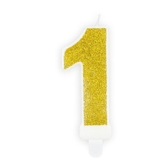 Свеча праздничная Party Deco 1 золотая 7см
