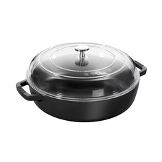 Сотейник Staub со стеклянной крышкой 28 см (черный)