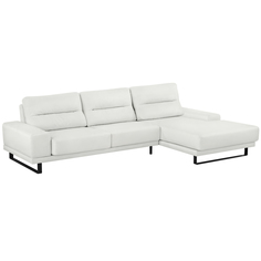 Диван ФС Нита натуральная кожа белый правый угол 313x178x83 см