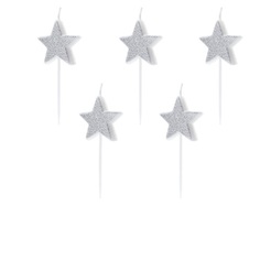 Свеча праздничная Party Deco звезда 3.5см 5шт в ассортименте