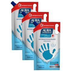Крем-мыло Aura Derma Protect Антибактериальное с маслом чайного дерева и тимьяном, 1 л, 3 шт.