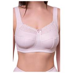 Бюстгальтер Lauma Cotton Classic, размер 90B, серебристый пион