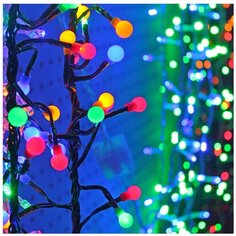 Гирлянда Sh Lights Жемчужные шарики, 640 см, LDBL128M-10-C, 128 ламп, разноцветные диоды/черный провод