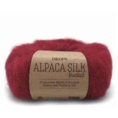 Пряжа DROPS Brushed Alpaca Silk, 77 % альпака, 23 % шелк, 25 г, 140 м, 4 шт., 07 Red