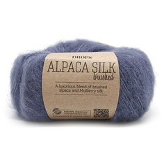 Пряжа DROPS Brushed Alpaca Silk, 77 % альпака, 23 % шелк, 25 г, 140 м, 4 шт., 13 denim blue