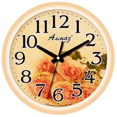 Часы настенные кварцевые Алмаз B34 бежевый