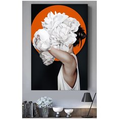 Картина (постер) для интерьера в гостиную/зал/спальню "В оранжевом круге", 50х70 см КартинуМне!