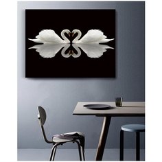 Картина (постер) для интерьера в гостиную/зал/спальню "Два лебедя", 40х60 см КартинуМне!