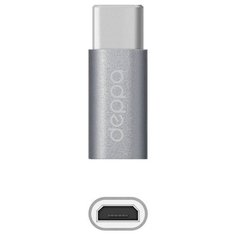 Адаптер Deppa microUSB - USB Type-C (73116/73114), графит