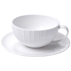 Fissman Чашка с блюдцем Elegance 250 мл white