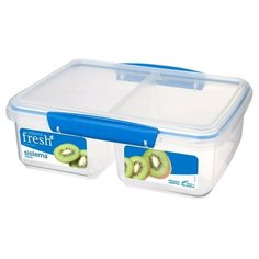 Sistema Контейнер прямоугольный двухсекционный Fresh 921720, 17x23.5 см, синий/прозрачный