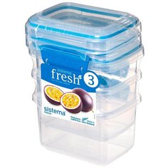 Sistema Набор контейнеров Fresh 400 мл.921543, прозрачный/голубой