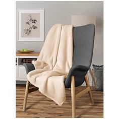 Плед DeNASTIA Тедди, 150 x 200 см, молочный