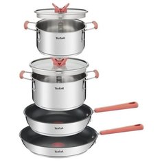 Набор посуды Tefal OptiSpace G720S604, 6 пр. серебристый