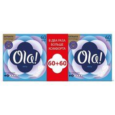 Ola! прокладки ежедневные Daily Без аромата, 2 капли, 60 шт., 2 уп.