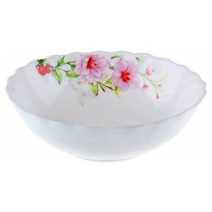 Доляна Салатник Цветочная мелодия 1152147 20 см белый