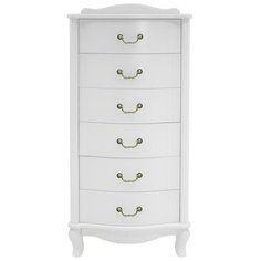 Комод Мебелик Джульетта узкий 6 ящиков , размер: 49х40 см , цвет: дуб молочный