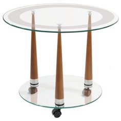 Столик журнальный Мебелик Квартет 13, d: 65 см, средне-коричневый