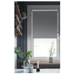 Рулонная штора Эскар миниролло Blackout Lux (графит), 48х170 см