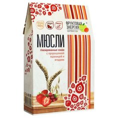 Мюсли Белое Дерево глазированные соком с пророщенной пшеницей и ягодами, коробка, 310 г