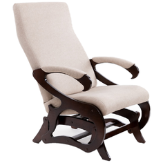 Кресло-качалка Мебелик Верона слайдер размер: 64х81 см, обивка: ткань, цвет: серый/орех