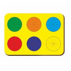 Рамка-вкладыш Woodland Дроби 6 кругов уровень 3 (061203), 59 дет. желтый