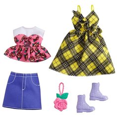 Barbie Комплект одежды с аксессуарами для куклы Барби GWC32/GRC83 желтый/синий/розовый