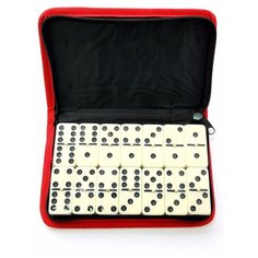 Домино в косметичке, белые костяшки / Настольная игра Tong DE