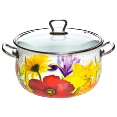 Кастрюля Интерос Настроение, 2.1 л, белый/желтый/красный