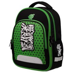 Berlingo ранец Flash "Street", черный/зеленый