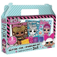 Набор для творчества 3в1 LOL surprise, глиттер, 2 аппликации, раскраска, песок, фольга Premiere Publishing
