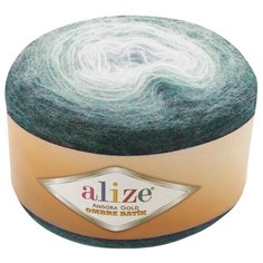 Пряжа Alize Angora Gold Ombre Batik, 20 % шерсть, 80 % акрил, 150 г, 825 м, 7230 зеленый