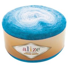 Пряжа Alize Angora Gold Ombre Batik, 20 % шерсть, 80 % акрил, 150 г, 825 м, 7245 голубой