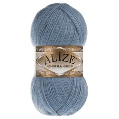 Пряжа Alize Angora Gold однотонная, 20 % шерсть, 80 % акрил, 100 г, 550 м, 665 светлый джинс