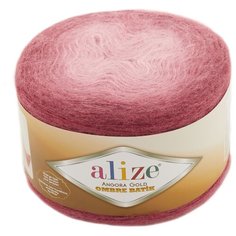 Пряжа Alize Angora Gold Ombre Batik, 20 % шерсть, 80 % акрил, 150 г, 825 м, 7247 красный