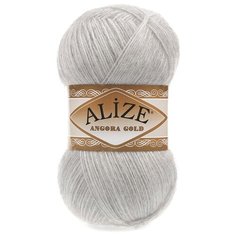 Пряжа Alize Angora Gold однотонная, 20 % шерсть, 80 % акрил, 100 г, 550 м, 208 светло-серый меланж