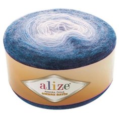 Пряжа Alize Angora Gold Ombre Batik, 20 % шерсть, 80 % акрил, 150 г, 825 м, 7294 синий