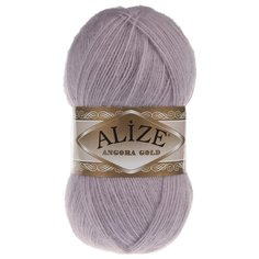 Пряжа Alize Angora Gold однотонная, 20 % шерсть, 80 % акрил, 100 г, 550 м, 391 лиловый