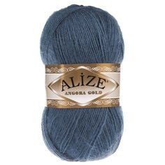 Пряжа Alize Angora Gold однотонная, 20 % шерсть, 80 % акрил, 100 г, 550 м, 381 джинс