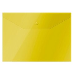 OfficeSpace Папка-конверт на кнопке А4, пластик 150 мкм, 10 штук желтый