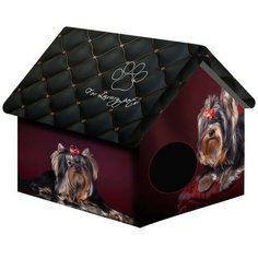 Домик для собак и кошек PerseiLine Йорк 33х33х40 см черный