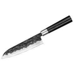 Нож сантоку Samura Blacksmith, лезвие 18.2 см, черный