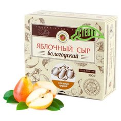 Пастила Вологодская мануфактура Сыр яблочный вологодский с вяленой грушей со стевией, 300 г