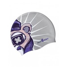 Шапочка для плавания MAD WAVE Swag, серебро