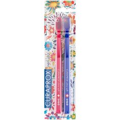 Зубная щетка Curaprox CS Duo Hawaii, малиновый/синий, 2 шт.