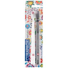 Зубная щетка Curaprox CS Duo Hawaii, белый/черный, 2 шт.